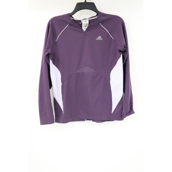 Adidas Women's M Climacool Supernova Formotion V neck long sleeve 3 stripes‎ top - Picture 1 of 12